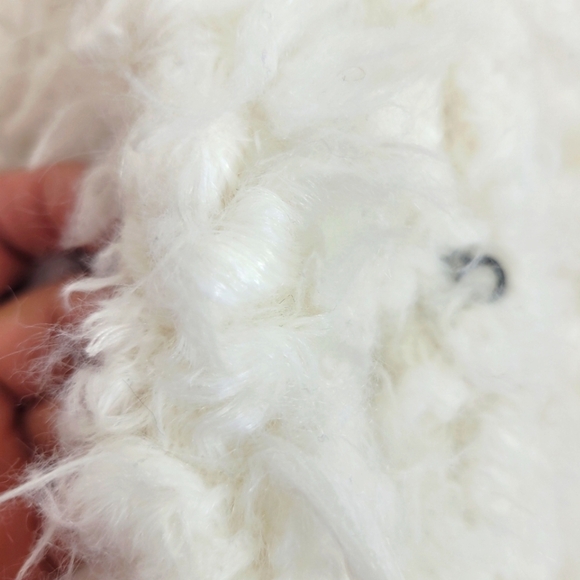 Ambiance Outerwear shaggy faux fur lined long ivory vest cozy boho mobwife NWT M - Picture 7 of 12